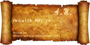 Antalik Márk névjegykártya
